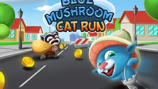 PLay Blue Mushroom Cat Run now!